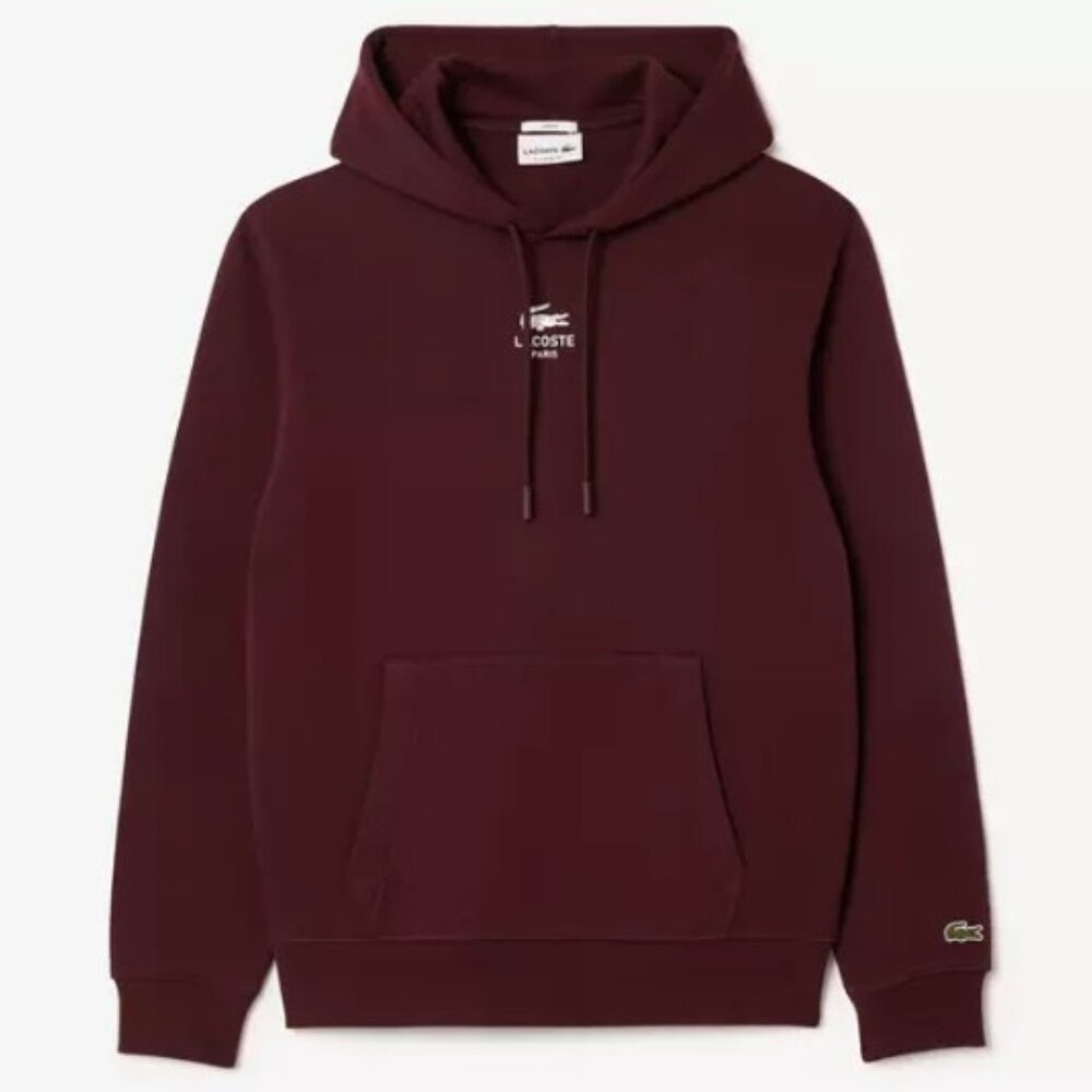 Lacoste Fleece 'Brand New' Pullover Hoodie - Small
